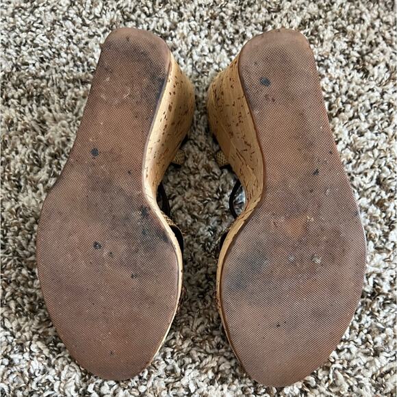 Prada Snake print strappy sandals cork wedge size 38.5 Chic Mob Wife - Picture 10 of 15